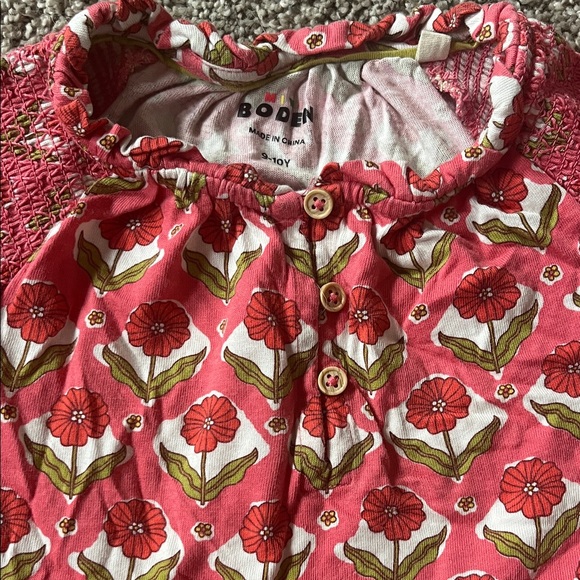 Boden Pink and White Floral Dress size 9-10 years medium EUC - Picture 2 of 3